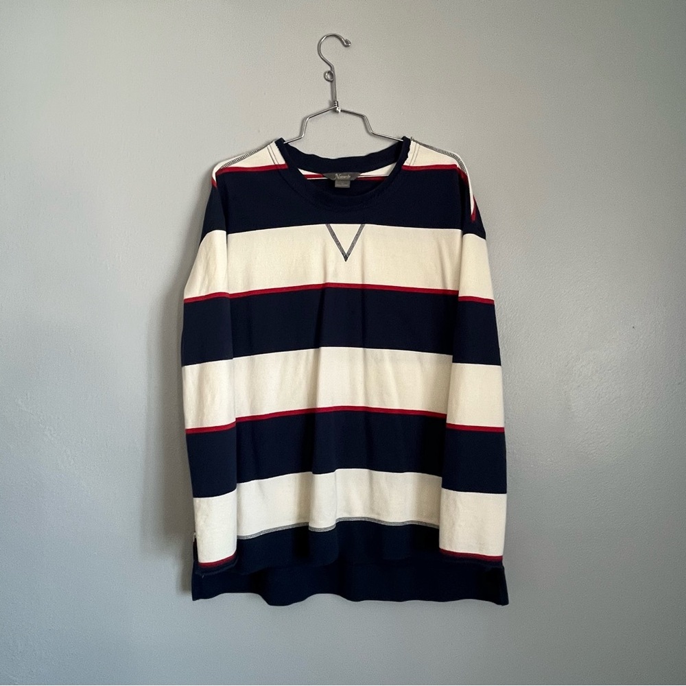 Striped Navy and White Sweater Nautical Fishermancore Fall Preppy